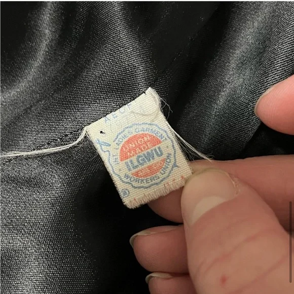 Vintage Union Made JH Collectibles Wool Long Trench Coat Black sz Medium / Large - Picture 9 of 14